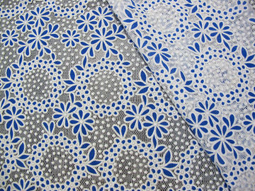 Tissu sur toute la surface de dentelle de fleur de burn-out de polyester coloré par cercle de coton pour des vêtements d'enfant fournisseur