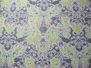 Coton floral unique de tissu de rideau en dentelle de polyester avec la teinture qui respecte l'environnement fournisseur