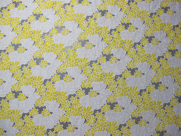 Coton jaune/orange floral deux de tissu de dentelle de polyester modifient la tonalité la dentelle de burn-out fournisseur