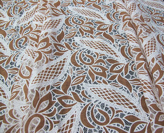 Maille bleue de feuille de tissu de dentelle de polyester de coton avec la teinture qui respecte l'environnement (CY-DK0024) fournisseur