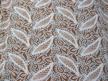 Maille bleue de feuille de tissu de dentelle de polyester de coton avec la teinture qui respecte l'environnement (CY-DK0024) fournisseur