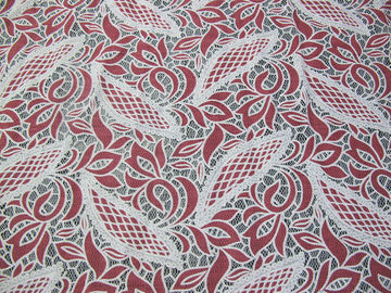 Maille bleue de feuille de tissu de dentelle de polyester de coton avec la teinture qui respecte l'environnement (CY-DK0024) fournisseur