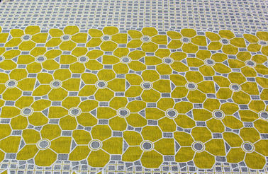 Tissu jaune de dentelle de polyester de coton floral avec la teinture qui respecte l'environnement (CY-DK0032) fournisseur