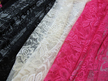 Textile creux léger de tissu de dentelle de feuille de la gaze 100%nylon sur le marché de Guangzhou (CY-DN0007) fournisseur