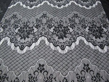 Polyamide jaune cranté par tissu en nylon décoratif de dentelle de cil pour la robe de nuit (CY-DN0005) fournisseur