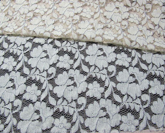 Matériel élastique gris de dentelle de corde/tissu de coton en nylon visqueux floral CY-DK0011 fournisseur