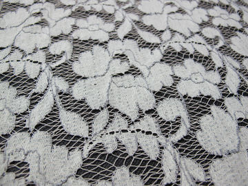 Matériel élastique gris de dentelle de corde/tissu de coton en nylon visqueux floral CY-DK0011 fournisseur