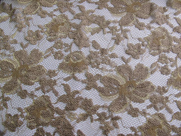 Tissu floral en vrac métallique CY-LW0060 de teinture qui respecte l'environnement de dentelle cranté par noir fournisseur