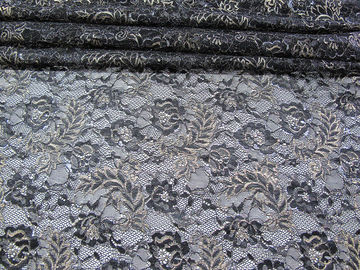 Bleu métallique de tissu de dentelle de cru, tissu floral en nylon SYD-0002 de dentelle de Tulle fournisseur
