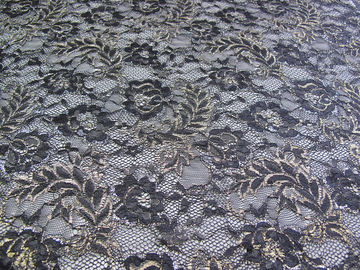 Bleu métallique de tissu de dentelle de cru, tissu floral en nylon SYD-0002 de dentelle de Tulle fournisseur