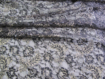 Bleu métallique de tissu de dentelle de cru, tissu floral en nylon SYD-0002 de dentelle de Tulle fournisseur