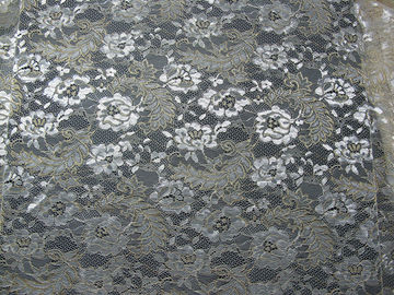 Bleu métallique de tissu de dentelle de cru, tissu floral en nylon SYD-0002 de dentelle de Tulle fournisseur