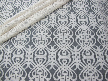 Le tissu/élastique en nylon de dentelle de coton gris de voile a tricoté le tissu SYD-0003 de dentelle fournisseur