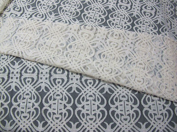 Le tissu/élastique en nylon de dentelle de coton gris de voile a tricoté le tissu SYD-0003 de dentelle fournisseur