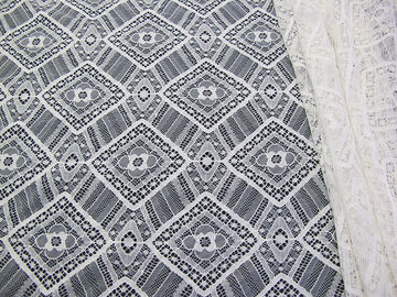 Maille en nylon de tissu de dentelle de coton géométrique de bleu royal pour les chemises de nuit SYD-0004 fournisseur