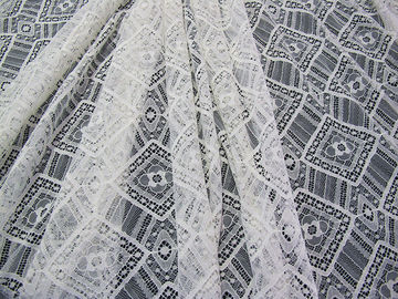 Maille en nylon de tissu de dentelle de coton géométrique de bleu royal pour les chemises de nuit SYD-0004 fournisseur