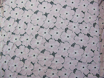 Tissu en nylon de dentelle de coton lourd floral/tissu blanc SYD-0005 de dentelle de bout droit fournisseur