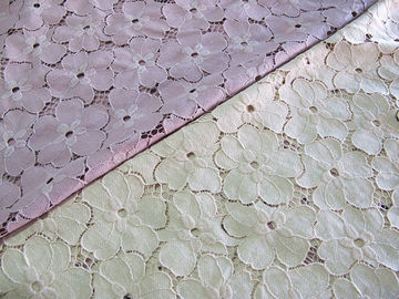 Tissu en nylon de dentelle de coton lourd floral/tissu blanc SYD-0005 de dentelle de bout droit fournisseur