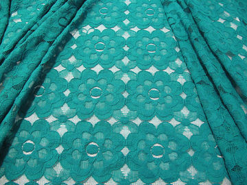 GV écologique SYD-0008 de la CE de belle de coton de dentelle maille en nylon verte de tissu fournisseur