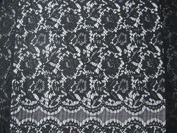 Rétrécissement-Résistant tricoté floral de tissu de dentelle attaché par nylon noir fournisseur
