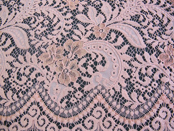 Tissu en nylon de dentelle de robes de mariage de rayonne de coton orange élégant NO--Élastique fournisseur