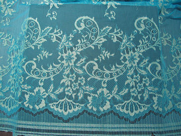 Bleu métallique de tissu de dentelle de cru, tissu floral en nylon SYD-0002 de dentelle de Tulle fournisseur