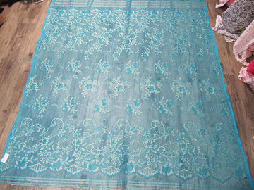 Vert métallique en nylon de tissu de dentelle de fleur étirable tricoté pour l'habillement fournisseur