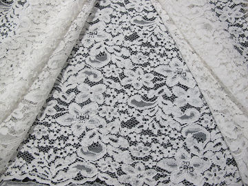 Le beau blanc a attaché le tissu de dentelle/le tissu dentelle de jacquard par la cour fournisseur
