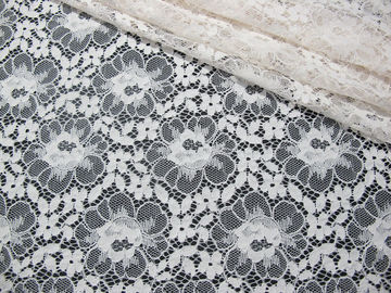 Blanc en nylon de tissu de dentelle de coton floral qui respecte l'environnement pour GV BV de lingerie SON fournisseur