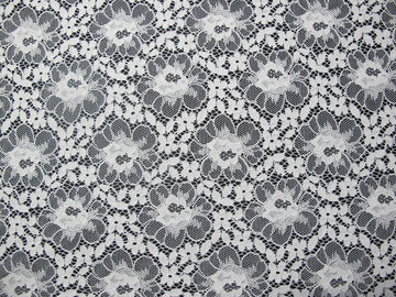 Blanc en nylon de tissu de dentelle de coton floral qui respecte l'environnement pour GV BV de lingerie SON fournisseur