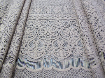 Fleur épaisse de tissu extensible en nylon de dentelle de coton tricotée par cil gris pour Madame Dress fournisseur
