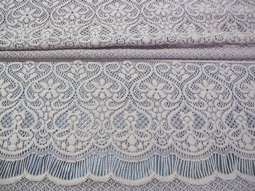 Fleur épaisse de tissu extensible en nylon de dentelle de coton tricotée par cil gris pour Madame Dress fournisseur