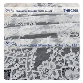 Les fleurs innombrables 3*1.5m classent le tissu de dentelle de Chantilly de nylon de 100% pour la robe de mariage fournisseur