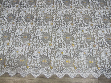 Dentelle de cil de rideau grandes et haute catégorie de règlage de tissu colorées par or moderne fournisseur
