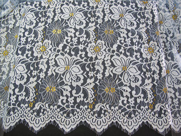 Dentelle de cil de rideau grandes et haute catégorie de règlage de tissu colorées par or moderne fournisseur