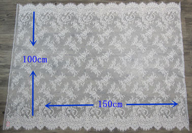 Équilibre en nylon mol de dentelle de cil de coton, tissu de dentelle de blanc de robe de mariage fournisseur