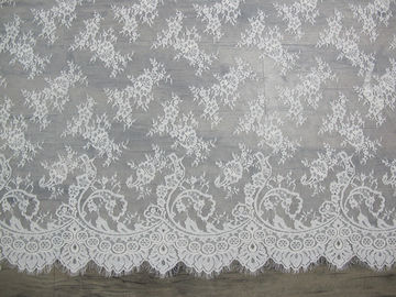 Équilibre en nylon mol de dentelle de cil de coton, tissu de dentelle de blanc de robe de mariage fournisseur