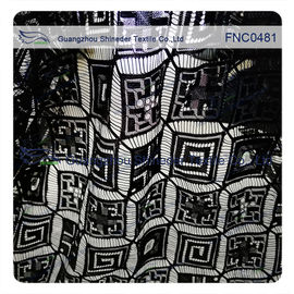 Tissu en nylon de dentelle de rayonne rhombique noire de mariage fournisseur