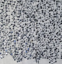 Paillettes brillantes et tissu perlé de dentelle pour le vêtement de dames fournisseur
