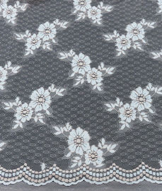 Tissu en nylon de dentelle de coton orange-clair de fleur pour la robe, vêtements de mode, robe de mariage fournisseur