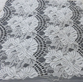 tissu en nylon de dentelle de coton floral de largeur de 150CM pourpre/blanc/noir pour l'habillage de dames fournisseur