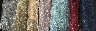 Paillettes brillantes et tissu perlé de dentelle pour le vêtement de dames fournisseur