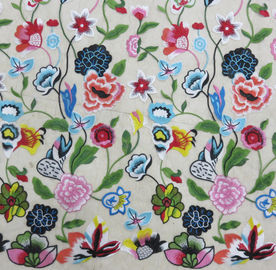Tissu brodé floral multicolore de dentelle, textiles de mode de crochet fournisseur