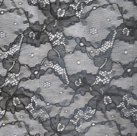 Tissu élastique de haute qualité FNS1948 de dentelle de fleur de couleur courante noire fournisseur