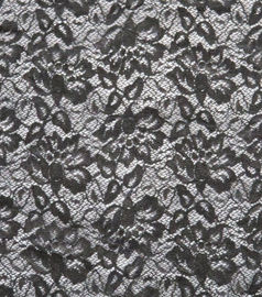 Tissu élastique noir respirable de dentelle, tissu de dentelle de robes de mariage fournisseur