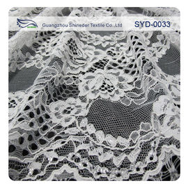 Le tissu de dentelle de fleur de Chantilly attaché par robe noire/a brodé le tissu de dentelle fournisseur