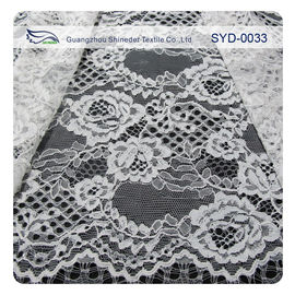 Le tissu de dentelle de fleur de Chantilly attaché par robe noire/a brodé le tissu de dentelle fournisseur