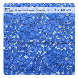 Le bleu a attaché le tissu de dentelle pour des robes de mariage/des tissus dentelle de haute couture fournisseur