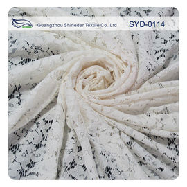 Tissu nuptiale de dentelle attaché par blanc pour épouser, tissu de dentelle de broderie fournisseur