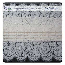 Tissu nuptiale de dentelle attaché par blanc pour épouser, tissu de dentelle de broderie fournisseur